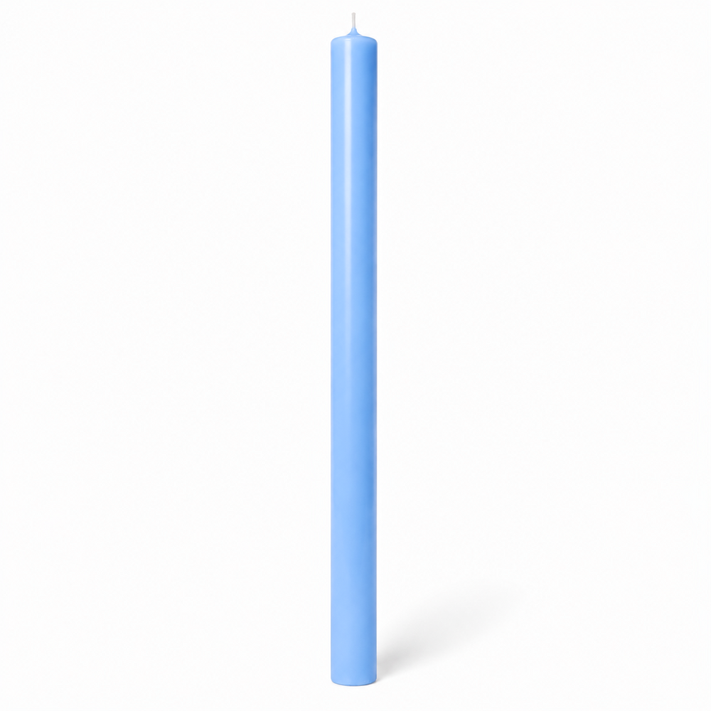 Lumânare din parafină albă pentru botez, 60 cm, culoare albastru - 60040 DR ALBASTRU