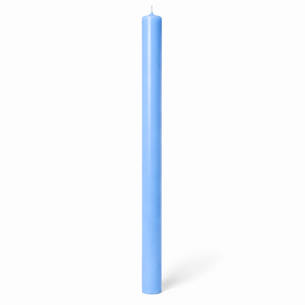Lumânare din parafină albă pentru botez, 90 cm, culoare albastru - 90040 DR ALBASTRU
