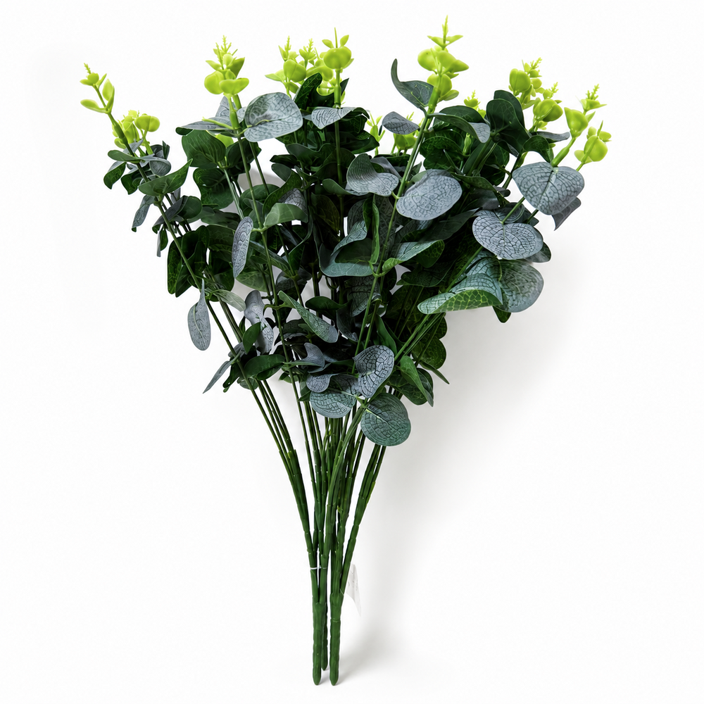 Set 2 crenguțe artificiale eucalipt, culoare verde deschis - ROC AF6