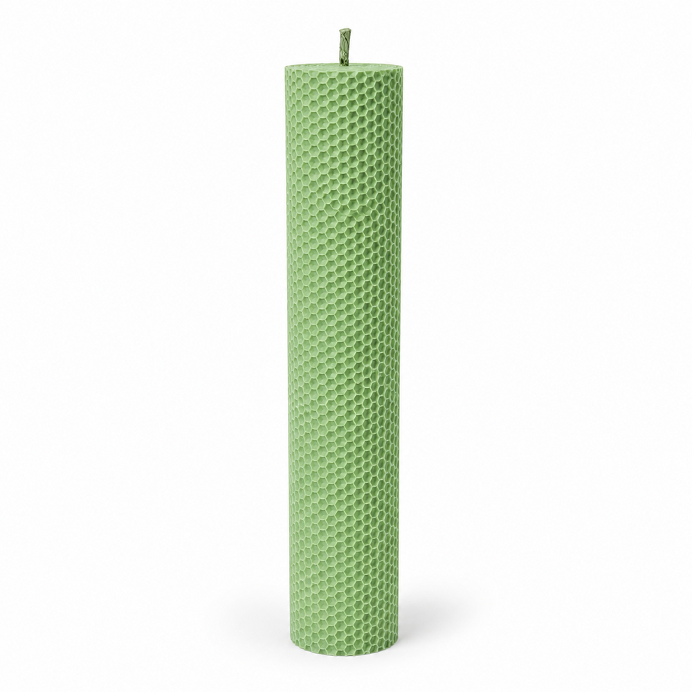 Lumânare din ceară de albine tip fagure, 40 cm, culoare verde NR. 8 - 40060TFC
