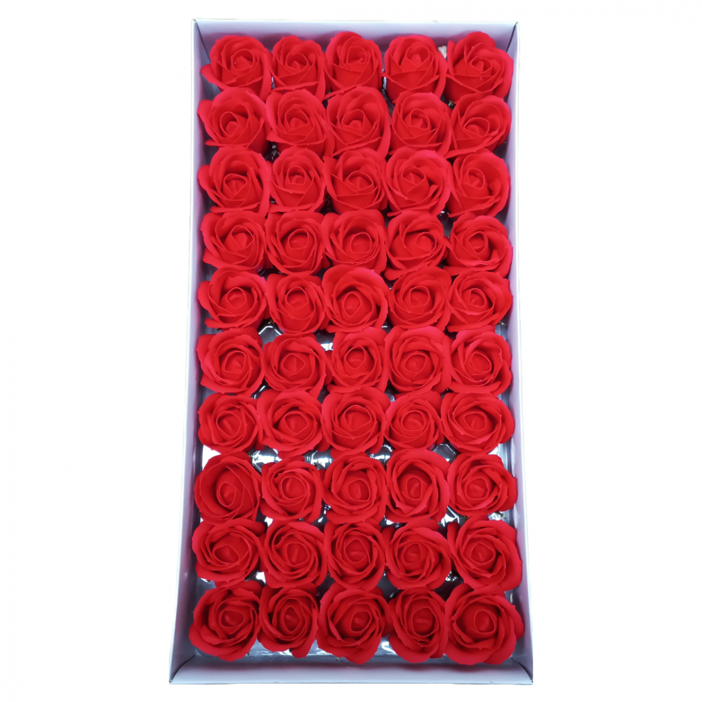 Set 50 trandafiri din săpun, culoare roșu - NR. 8 - ROC M1