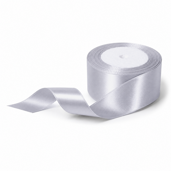 Rolă panglică satin, 4 cm, culoare gri NR. R99 - ROC 0811