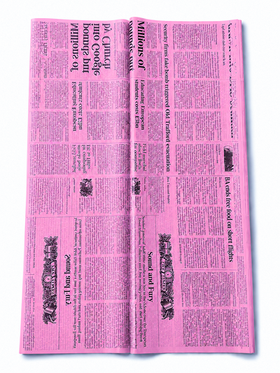 Ambalaj semitransparent tip ziar, culoare roz - ROC A64