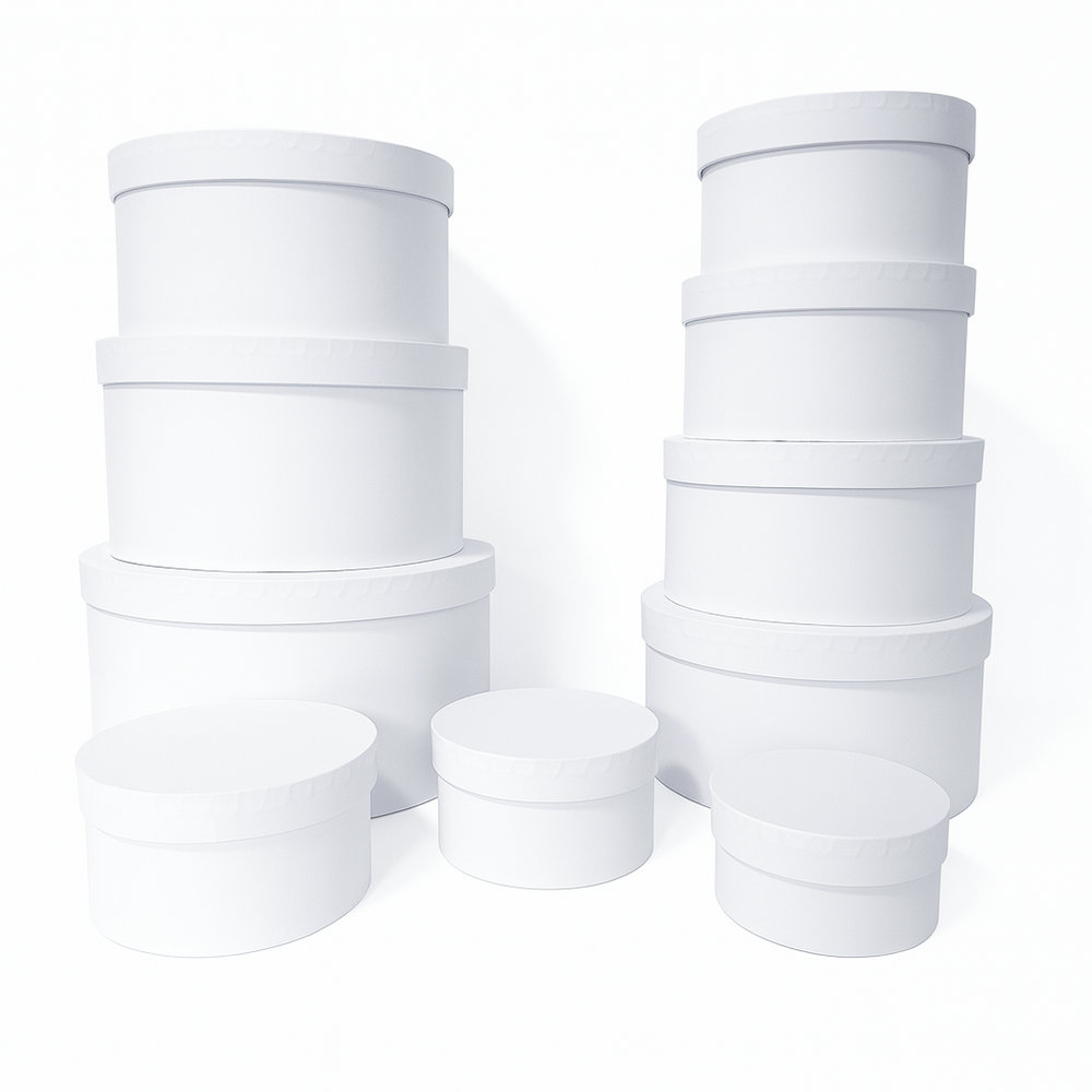 Set 10 cutii din carton pentru aranjamente florale, culoare alb - ROC 956