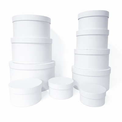 Set 10 cutii din carton pentru aranjamente florale, culoare alb - ROC 956