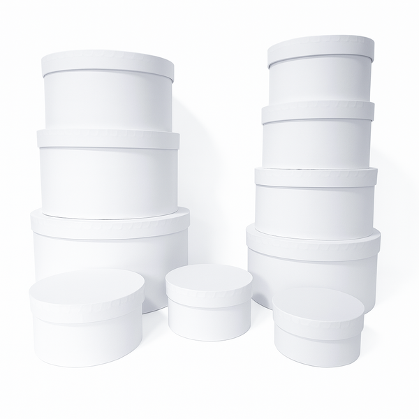 Set 10 cutii din carton pentru aranjamente florale, culoare alb - ROC 956