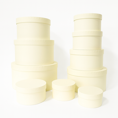 Set 10 cutii din carton pentru aranjamente florale, culoare crem - ROC 956