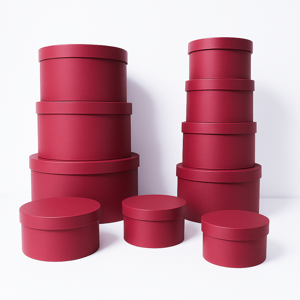 Set 10 cutii din carton pentru aranjamente florale, culoare roșu - ROC 956