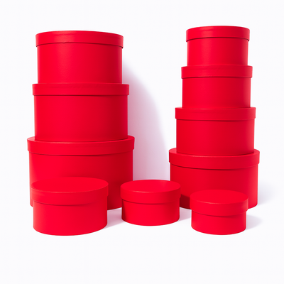 Set 10 cutii din carton pentru aranjamente florale, culoare roșu - ROC 956