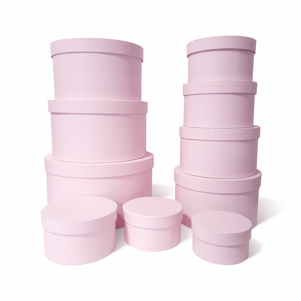 Set 10 cutii din carton pentru aranjamente florale, culoare roz - ROC 956
