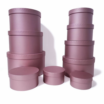 Set 10 cutii din carton pentru aranjamente florale, culoare roz prăfuit - ROC 956