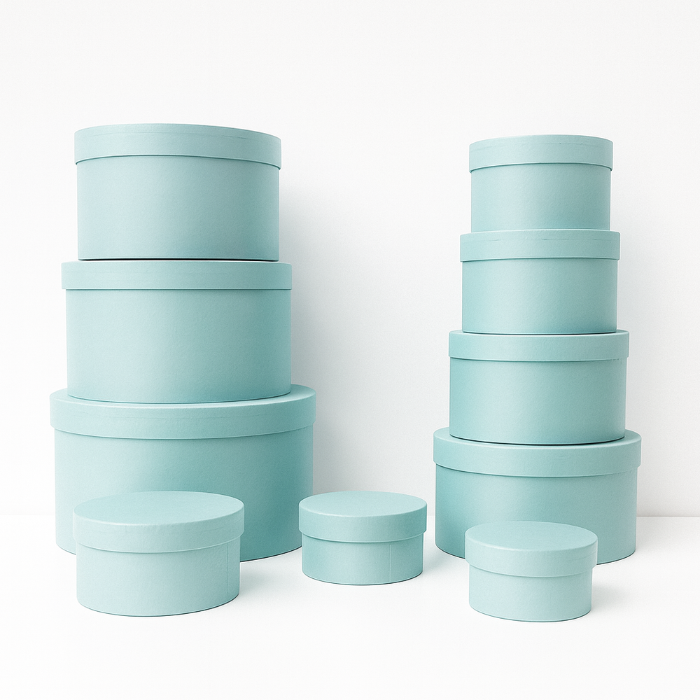 Set 10 cutii din carton pentru aranjamente florale, culoare turcoaz - ROC 956