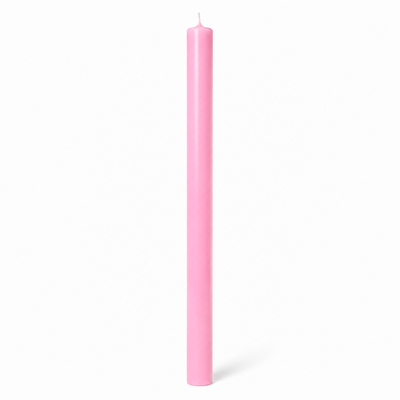 Lumânare din parafină albă pentru botez, 70 cm, culoare roz - 70040 DR ROZ
