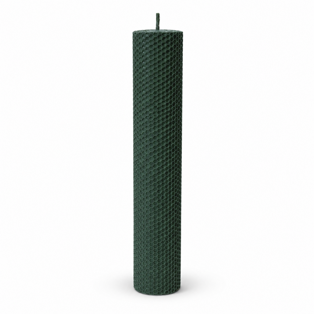 Lumânare din ceară de albine tip fagure, 35 cm, culoare verde închis NR. 13 - 35060TFC
