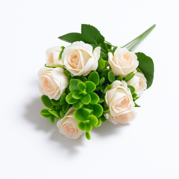 Buchet trandafiri artificiali, culoare crem - ROC AF15
