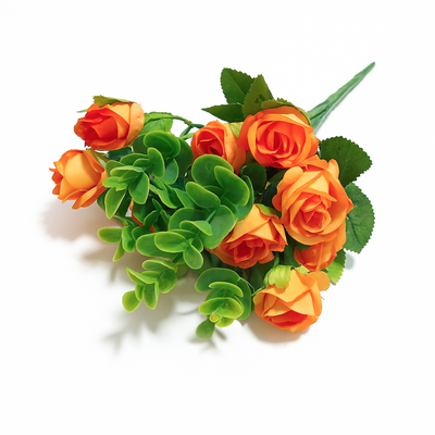 Buchet trandafiri artificiali, culoare portocaliu - ROC AF15