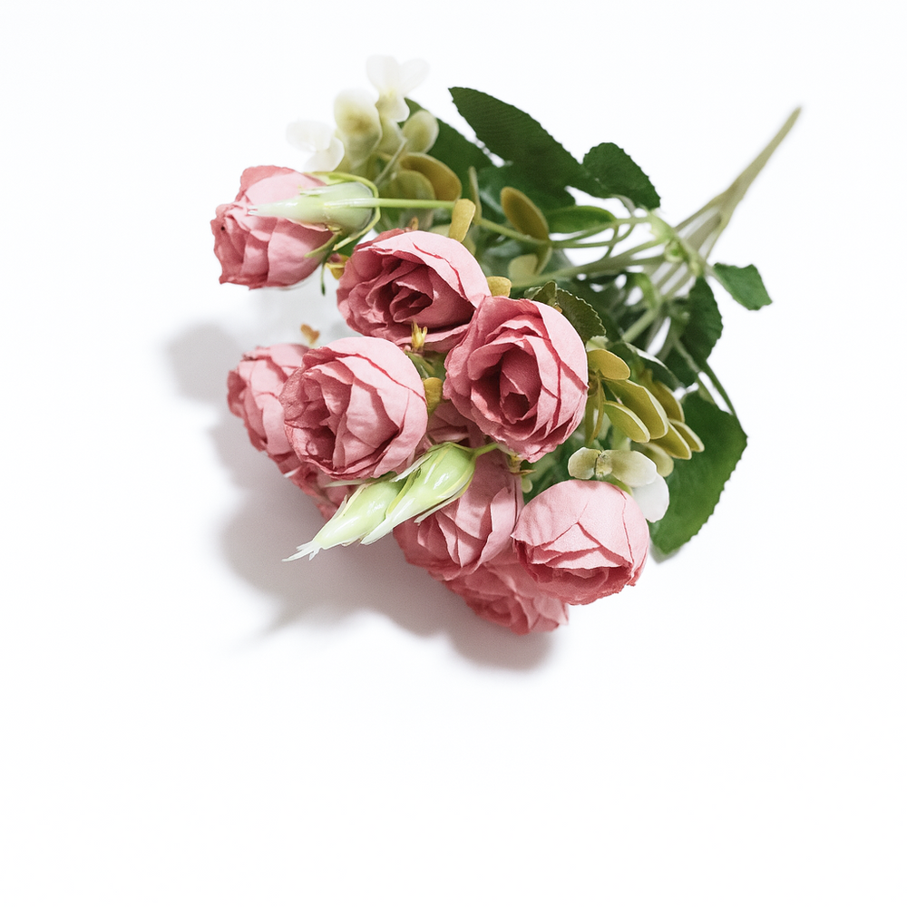 Buchet trandafiri artificiali, culoare roz prăfuit deschis - ROC AF15