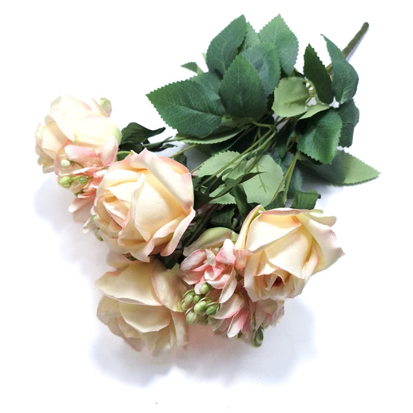 Buchet trandafiri artificiali, culoare crem - ROC AF27