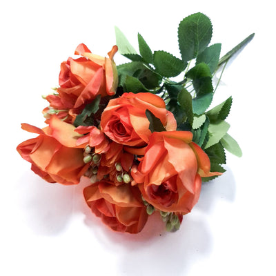 Buchet trandafiri artificiali, culoare portocaliu - ROC AF27