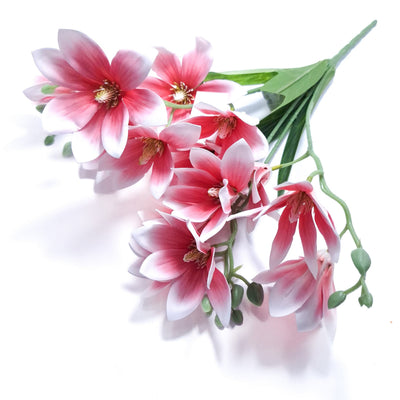 Buchet artificial magnolie, culoare roz cu alb - ROC AF28