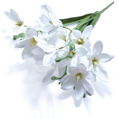 Buchet artificial magnolie, culoare alb - ROC AF28