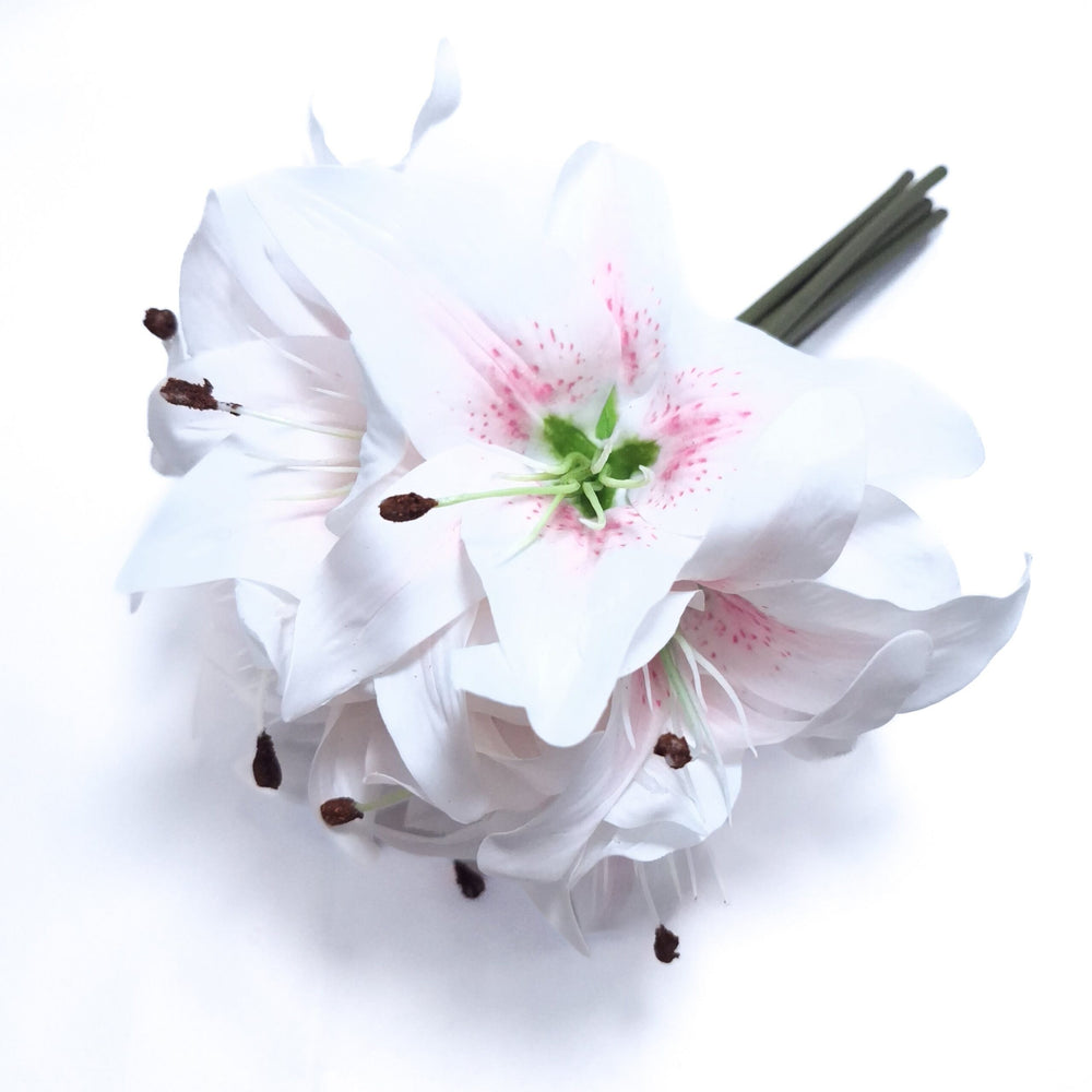 Buchet crini artificiali, culoare alb cu roz - ROC AF29