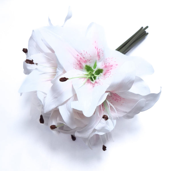 Buchet crini artificiali, culoare alb cu roz - ROC AF29