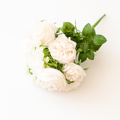 Buchet artificial ranunculus, culoare crem - ROC AF30