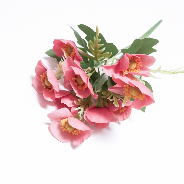 Set 2 buchete artificiale cu flori de anemone, culoare roz prăfuit - ROC AF35