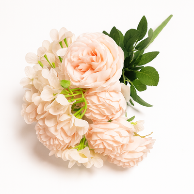 Buchet artificial ranunculus, culoare roz somon - ROC AF30