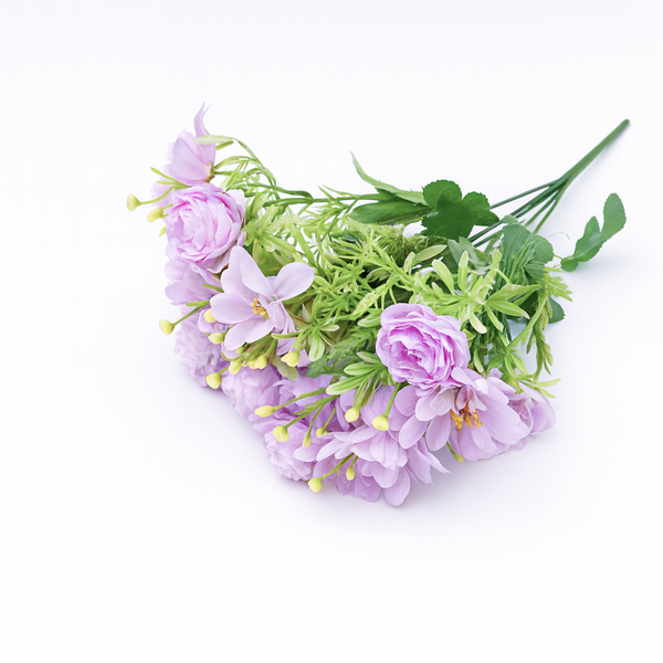 Buchet mixt flori artificiale, culoare lila -ROC AF40