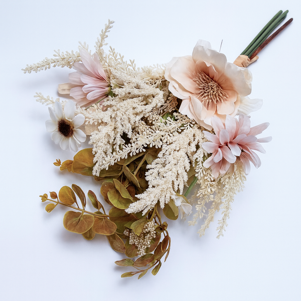 Buchet din plante artificiale mixte, culoare crem - ROC AF45