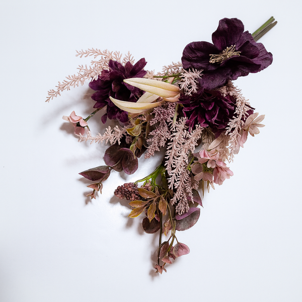 Buchet din plante artificiale mixte, culoare mov - ROC AF45
