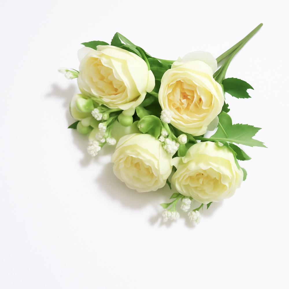 Buchet Ranunculus artificial, culoare crem - ROC AF51