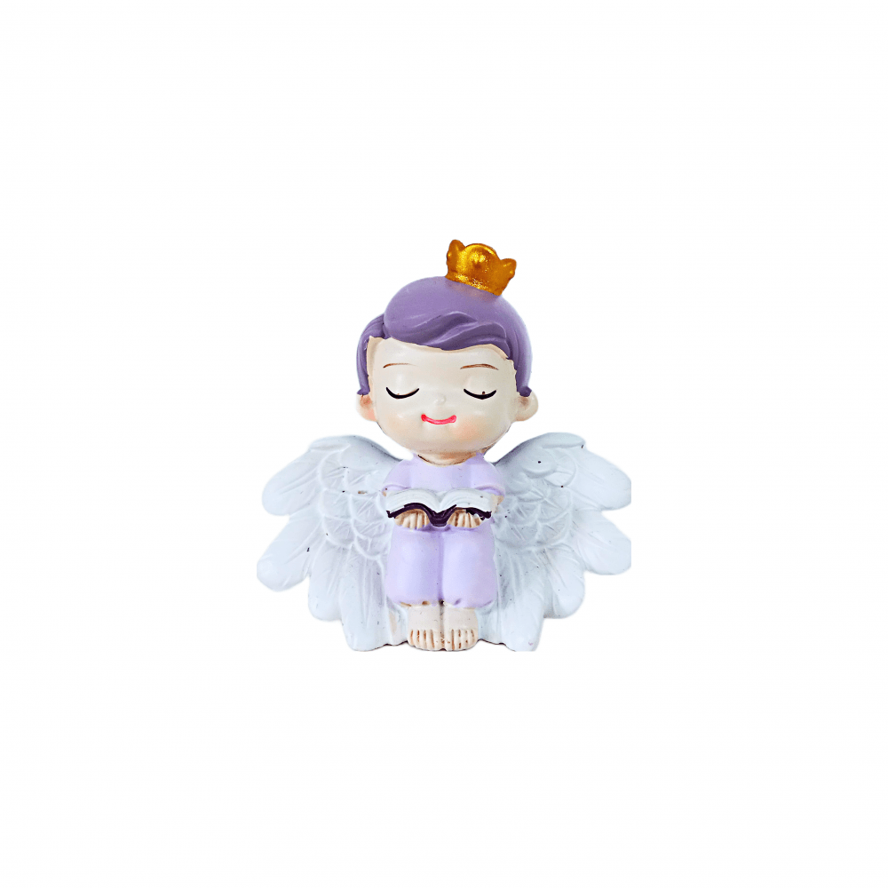 Figurina ceramica model ingeras, culoare lila - ROC 0764