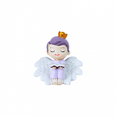 Figurina ceramica model ingeras, culoare lila - ROC 0764