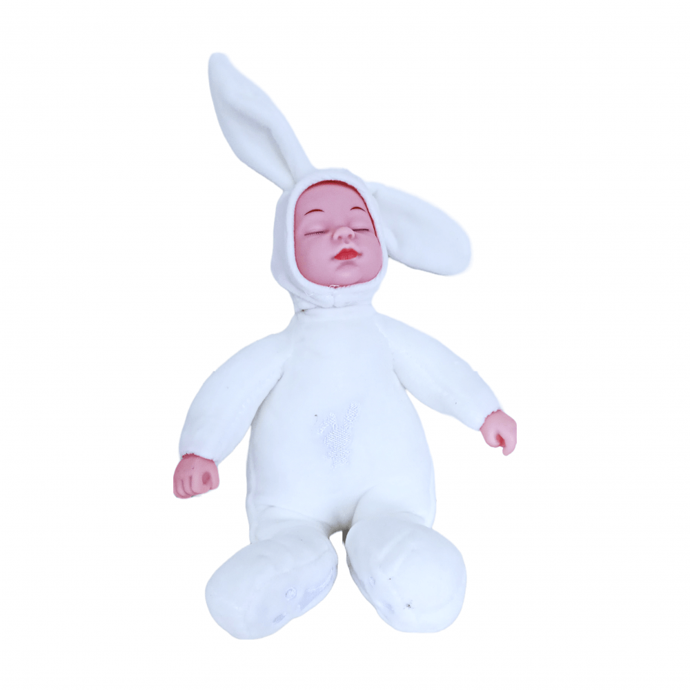 Bebelus somnoros pentru decorarea lumanarii de botez, culoare alb - ROC M10