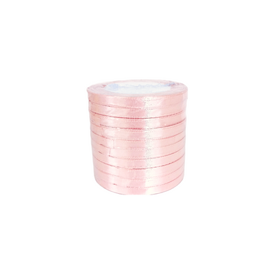 Set 10 role satin pentru impachetat cadouri si flori, 0.8 cm, culoare roz prafuit deschis - ROC 0812