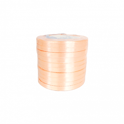 Set 10 role satin pentru impachetat cadouri si flori, 0.8 cm, culoare roz somon - ROC 0812