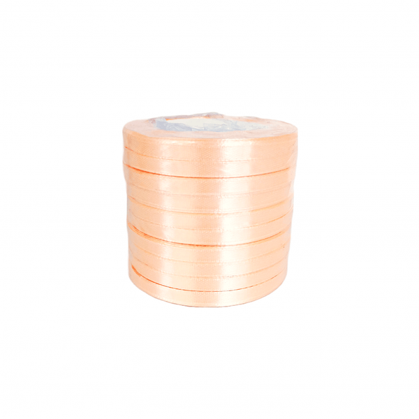 Set 10 role satin pentru impachetat cadouri si flori, 0.8 cm, culoare roz somon - ROC 0812