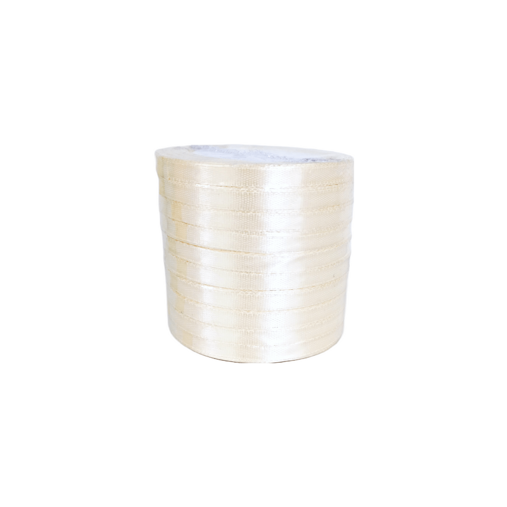 Set 10 role satin pentru impachetat cadouri si flori, 0.8 cm, culoare crem deschis - ROC 0812