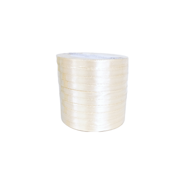 Set 10 role satin pentru impachetat cadouri si flori, 0.8 cm, culoare crem deschis - ROC 0812