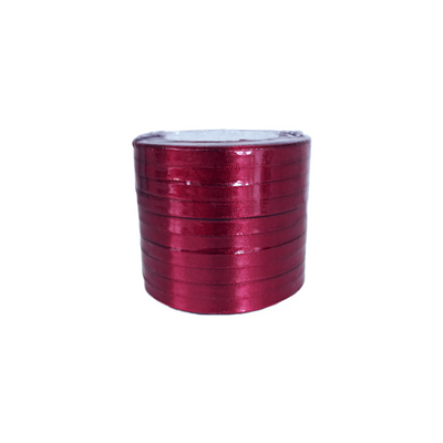 Set 10 role satin pentru impachetat cadouri si flori, 0.8 cm, culoare grena - ROC 0812