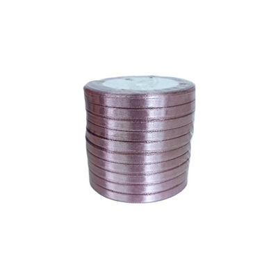 Set 10 role satin pentru impachetat cadouri si flori, 0.8 cm, culoare roz prafuit inchis - ROC 0812