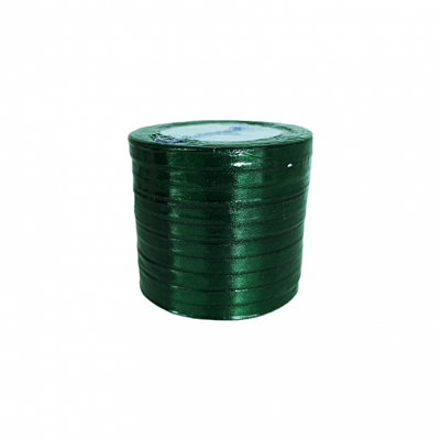 Set 10 role satin pentru impachetat cadouri si flori, 0.8 cm, culoare verde smarald - ROC 0812