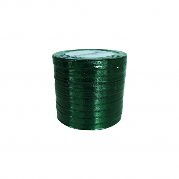 Set 10 role satin pentru impachetat cadouri si flori, 0.8 cm, culoare verde smarald - ROC 0812
