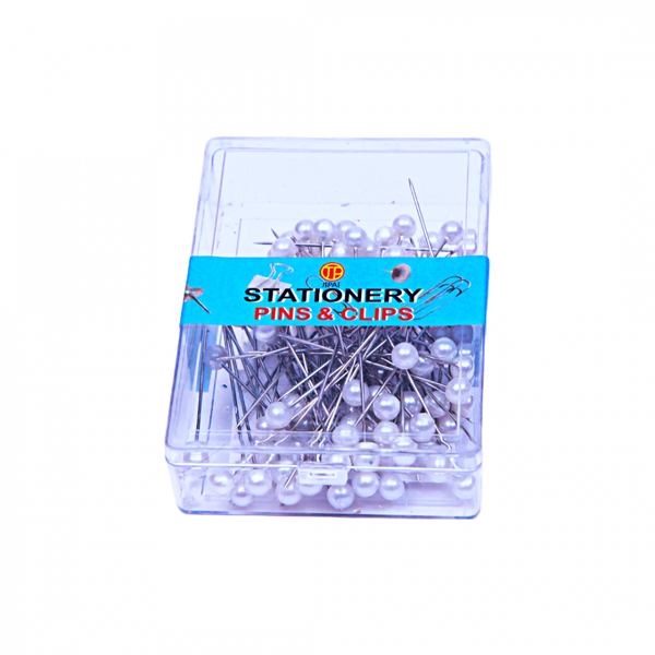 Set cutie cu 50 de ace cu perle albe lungime 4 cm - ROC 0839