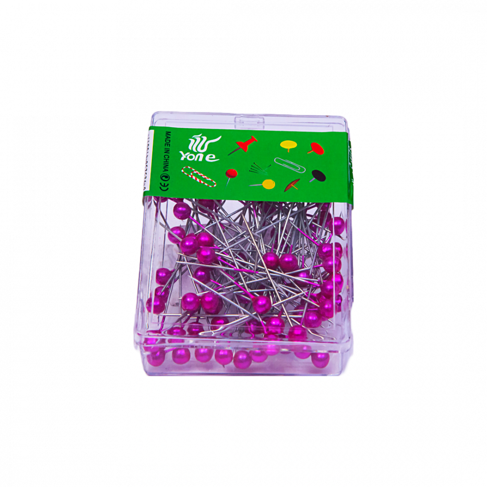 Set cutie cu 50 de ace cu perle roz lungime 4 cm - ROC 0839
