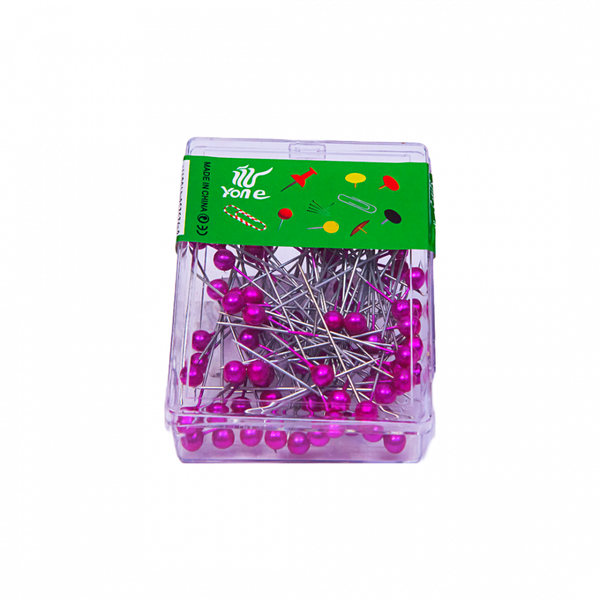 Set cutie cu 50 de ace cu perle roz lungime 4 cm - ROC 0839
