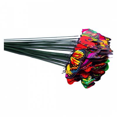 Set 50 fluturi dubli multicolori pe bat - ROC 0788